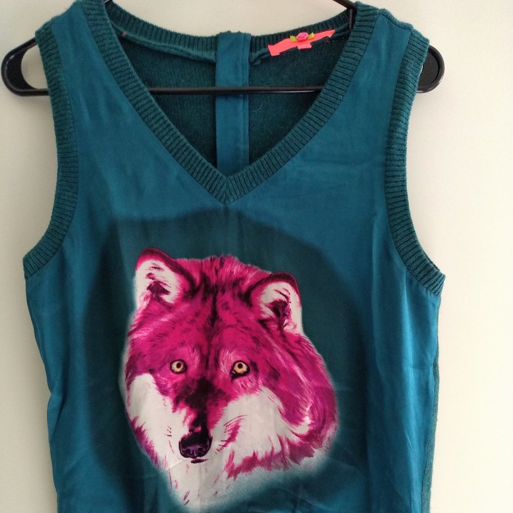 Manoush - Wolf Silk Knit Top, Sz M